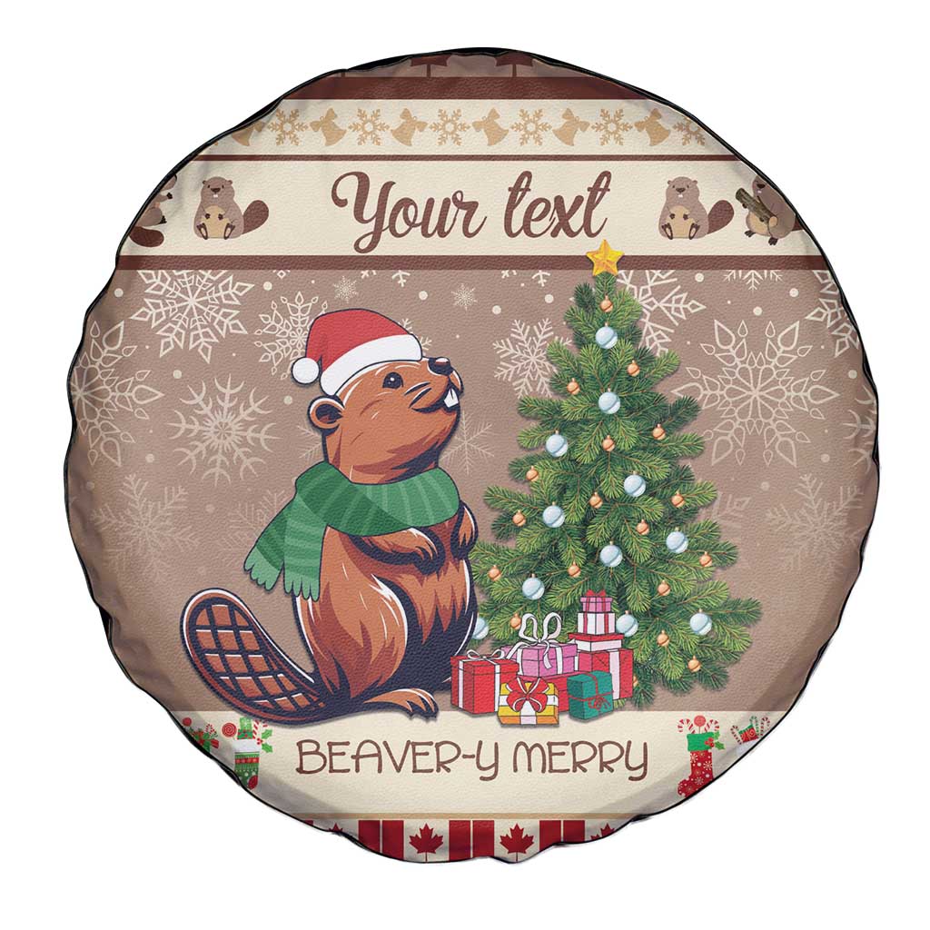 Personalized Beaver-y Merry Spare Tire Cover Canada Merry Christmas Beavers - Wonder Print Shop