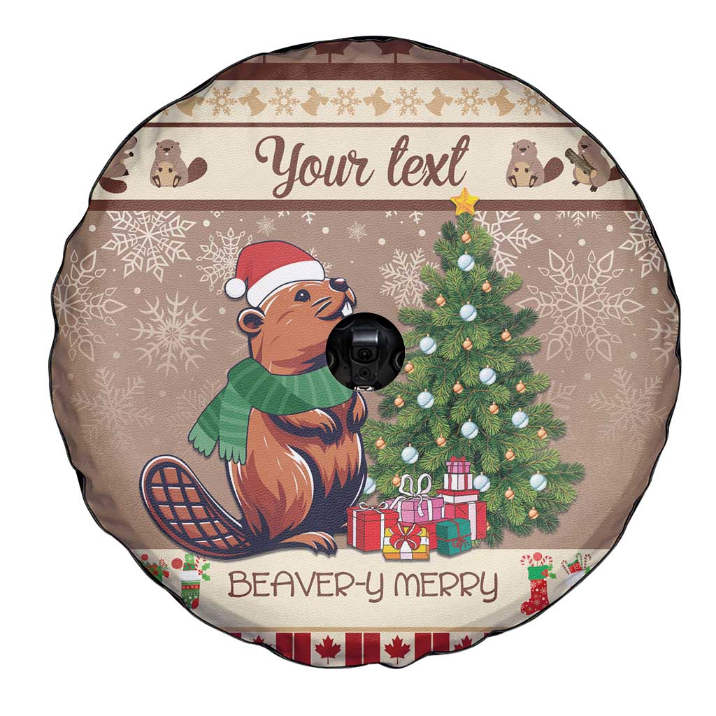 Personalized Beaver-y Merry Spare Tire Cover Canada Merry Christmas Beavers - Wonder Print Shop