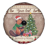 Personalized Beaver-y Merry Spare Tire Cover Canada Merry Christmas Beavers - Wonder Print Shop