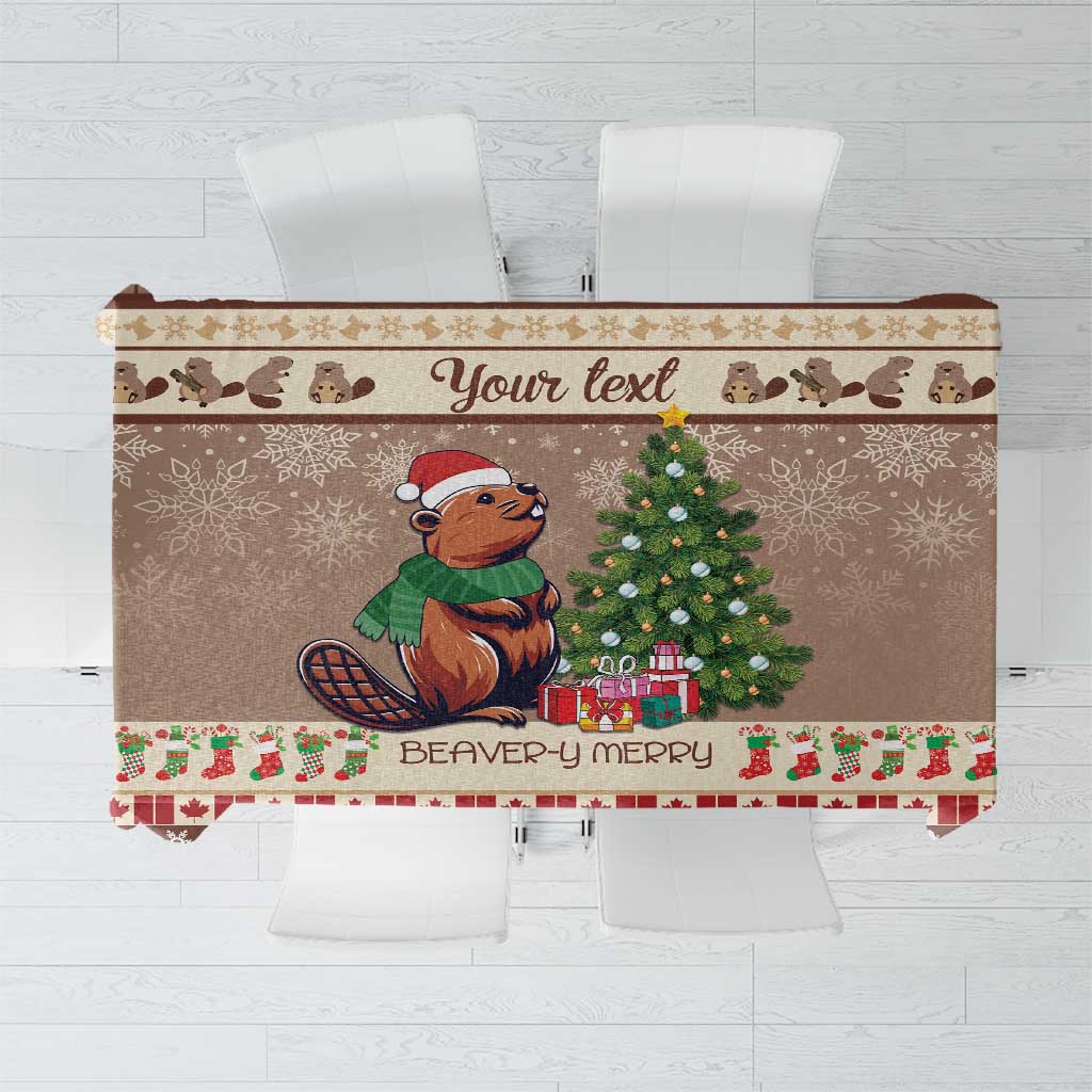 Personalized Beaver-y Merry Tablecloth Canada Merry Christmas Beavers - Wonder Print Shop