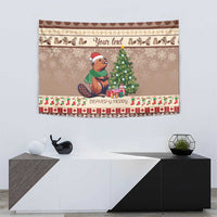 Personalized Beaver-y Merry Tapestry Canada Merry Christmas Beavers - Wonder Print Shop