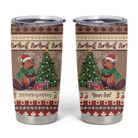 Personalized Beaver-y Merry Tumbler Cup Canada Merry Christmas Beavers - Wonder Print Shop