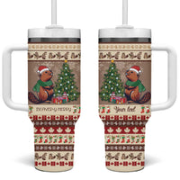 Personalized Beaver-y Merry Tumbler With Handle Canada Merry Christmas Beavers - Wonder Print Shop