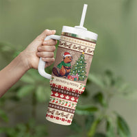 Personalized Beaver-y Merry Tumbler With Handle Canada Merry Christmas Beavers - Wonder Print Shop