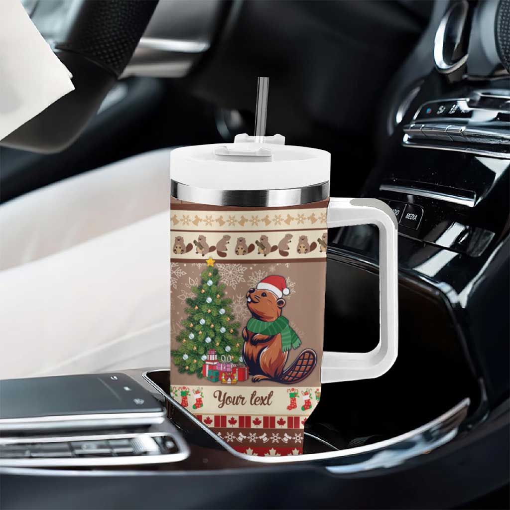 Personalized Beaver-y Merry Tumbler With Handle Canada Merry Christmas Beavers - Wonder Print Shop