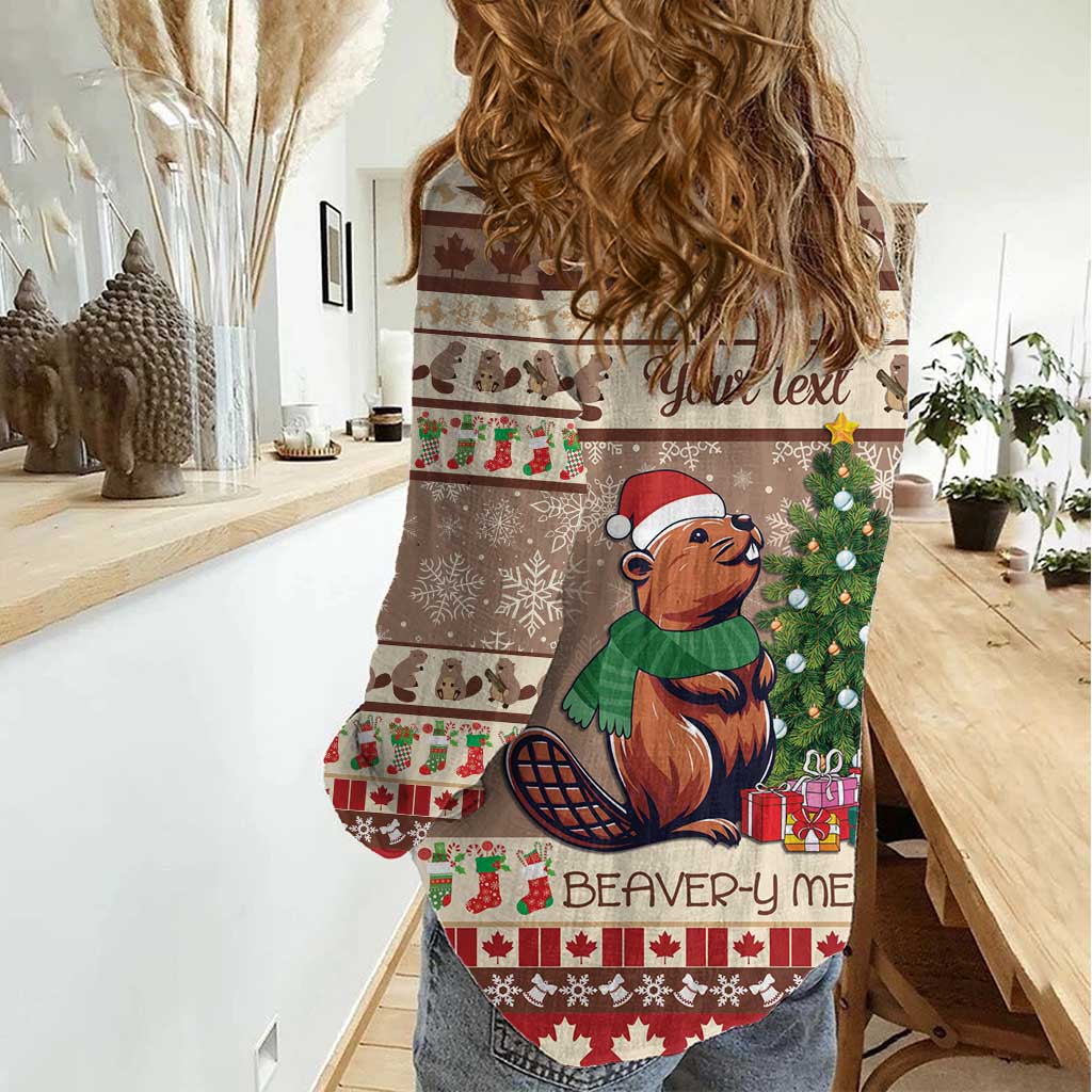 Personalized Beaver-y Merry Women Casual Shirt Canada Merry Christmas Beavers - Wonder Print Shop