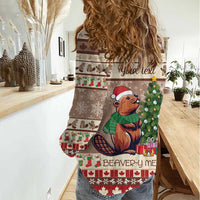 Personalized Beaver-y Merry Women Casual Shirt Canada Merry Christmas Beavers - Wonder Print Shop