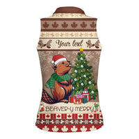 Personalized Beaver-y Merry Women Sleeveless Polo Shirt Canada Merry Christmas Beavers - Wonder Print Shop