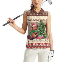 Personalized Beaver-y Merry Women Sleeveless Polo Shirt Canada Merry Christmas Beavers - Wonder Print Shop