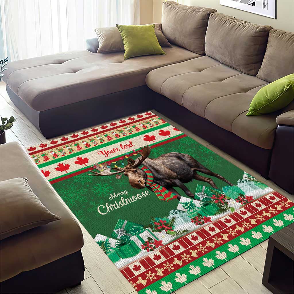 Personalized Merry Christmoose Area Rug Canada Merry Christmas Moose LT9 - Wonder Print Shop