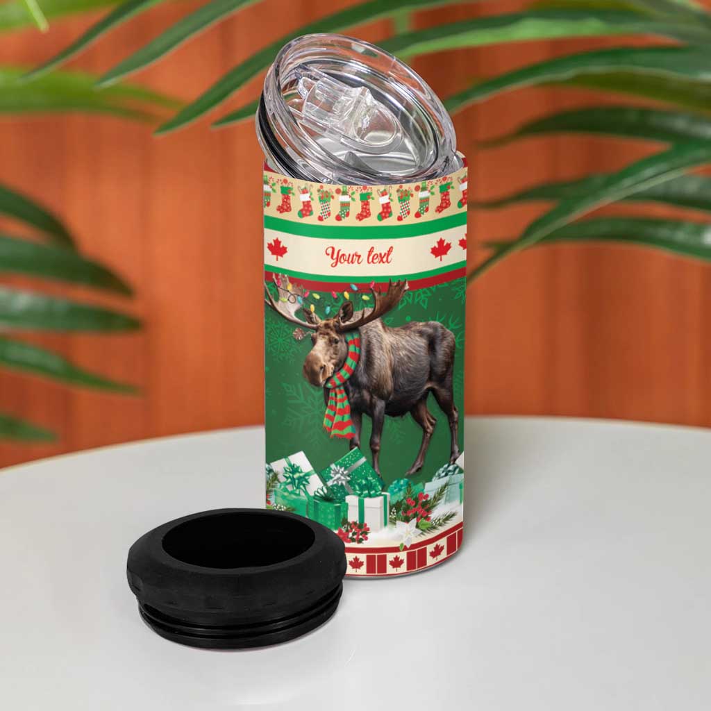 Personalized Merry Christmoose 4 in 1 Can Cooler Tumbler Canada Merry Christmas Moose LT9 - Wonder Print Shop