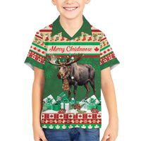 Personalized Merry Christmoose Family Matching Short Sleeve Bodycon Dress and Hawaiian Shirt Canada Merry Christmas Moose - Wonder Print Shop