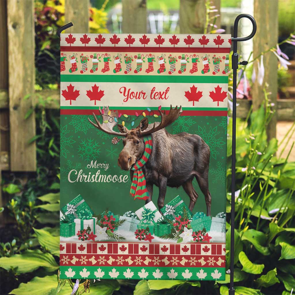 Personalized Merry Christmoose Garden Flag Canada Merry Christmas Moose - Wonder Print Shop
