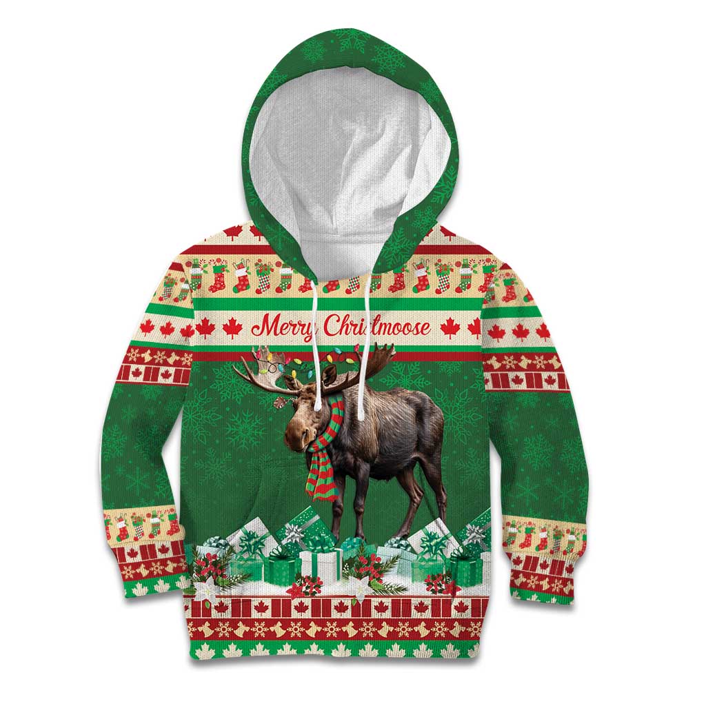 Personalized Merry Christmoose Kid Hoodie Canada Merry Christmas Moose - Wonder Print Shop
