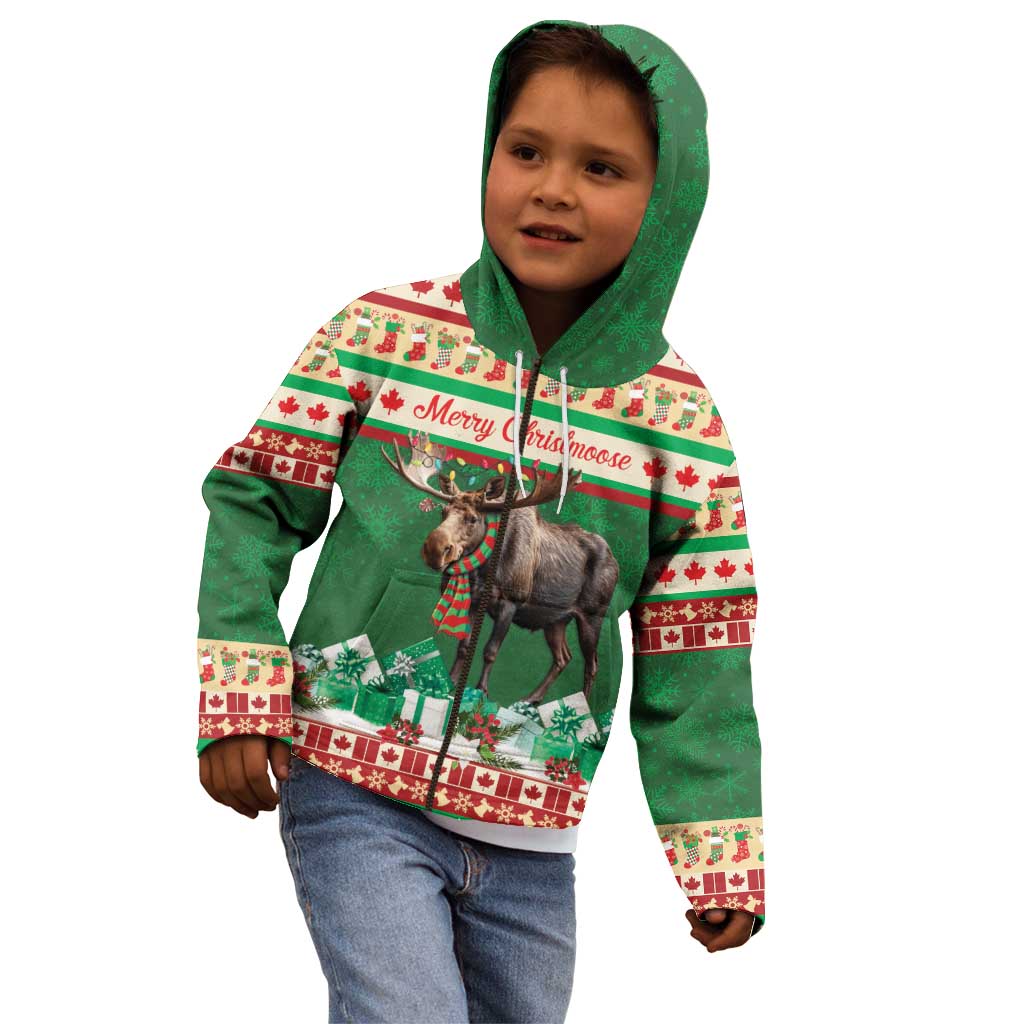 Personalized Merry Christmoose Kid Hoodie Canada Merry Christmas Moose - Wonder Print Shop