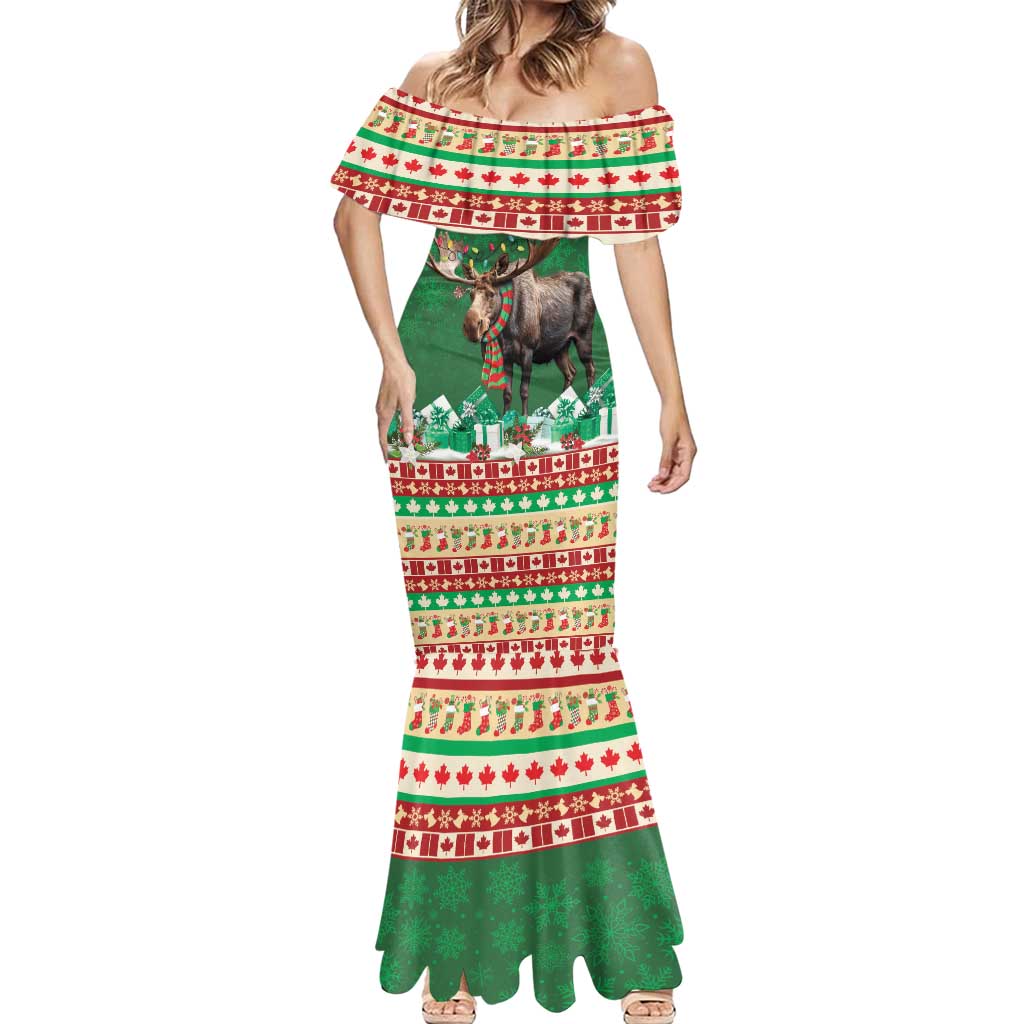 Personalized Merry Christmoose Mermaid Dress Canada Merry Christmas Moose - Wonder Print Shop