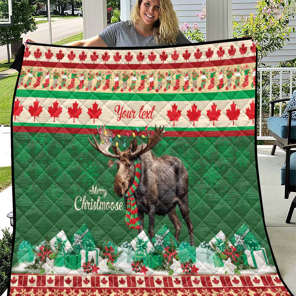 Personalized Merry Christmoose Quilt Canada Merry Christmas Moose - Wonder Print Shop