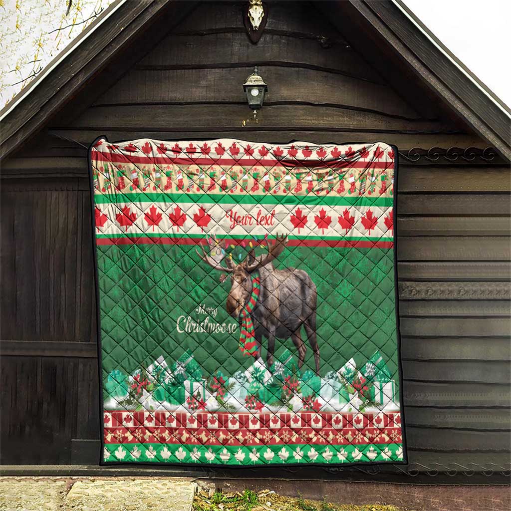 Personalized Merry Christmoose Quilt Canada Merry Christmas Moose - Wonder Print Shop