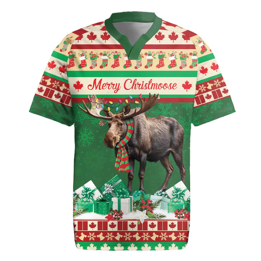 Personalized Merry Christmoose Rugby Jersey Canada Merry Christmas Moose - Wonder Print Shop