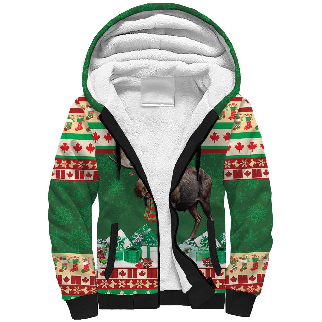 Personalized Merry Christmoose Sherpa Hoodie Canada Merry Christmas Moose - Wonder Print Shop