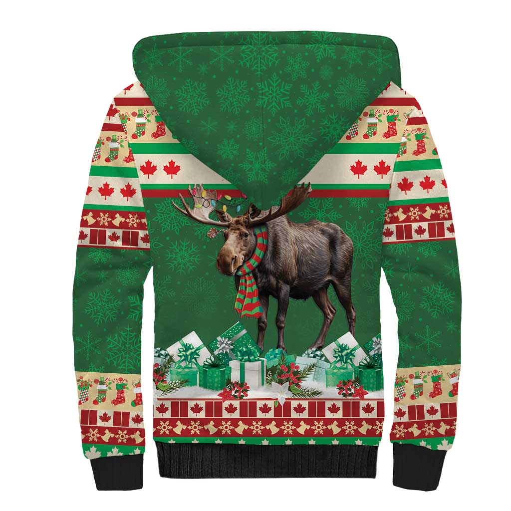 Personalized Merry Christmoose Sherpa Hoodie Canada Merry Christmas Moose - Wonder Print Shop