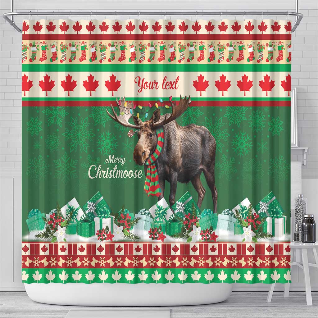 Personalized Merry Christmoose Shower Curtain Canada Merry Christmas Moose