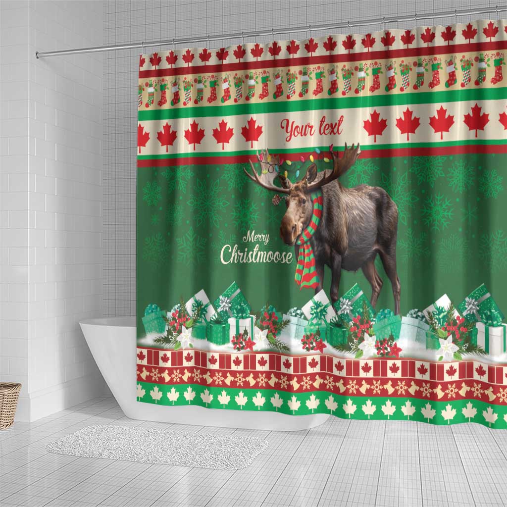 Personalized Merry Christmoose Shower Curtain Canada Merry Christmas Moose