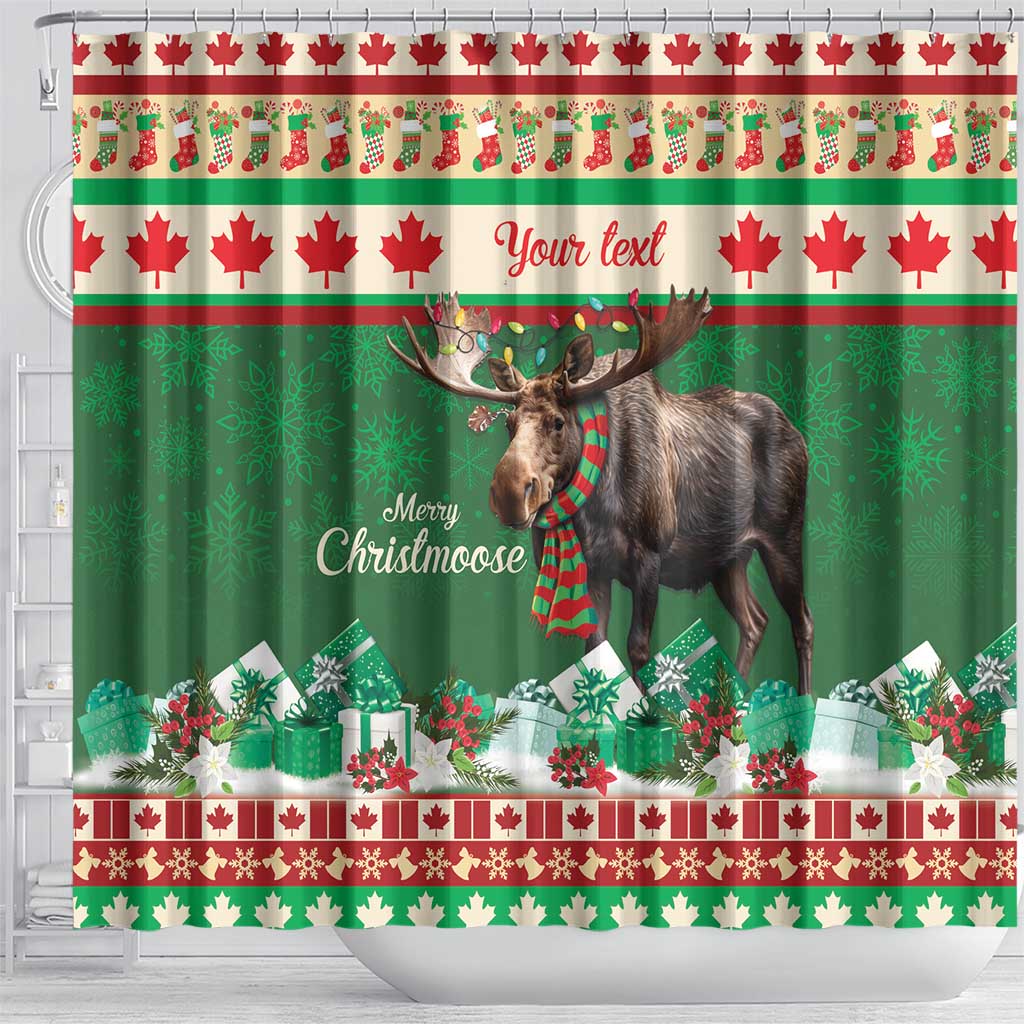 Personalized Merry Christmoose Shower Curtain Canada Merry Christmas Moose