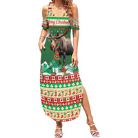 Personalized Merry Christmoose Summer Maxi Dress Canada Merry Christmas Moose - Wonder Print Shop