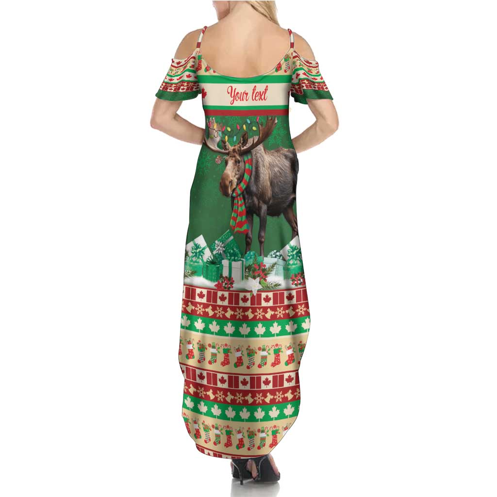 Personalized Merry Christmoose Summer Maxi Dress Canada Merry Christmas Moose - Wonder Print Shop