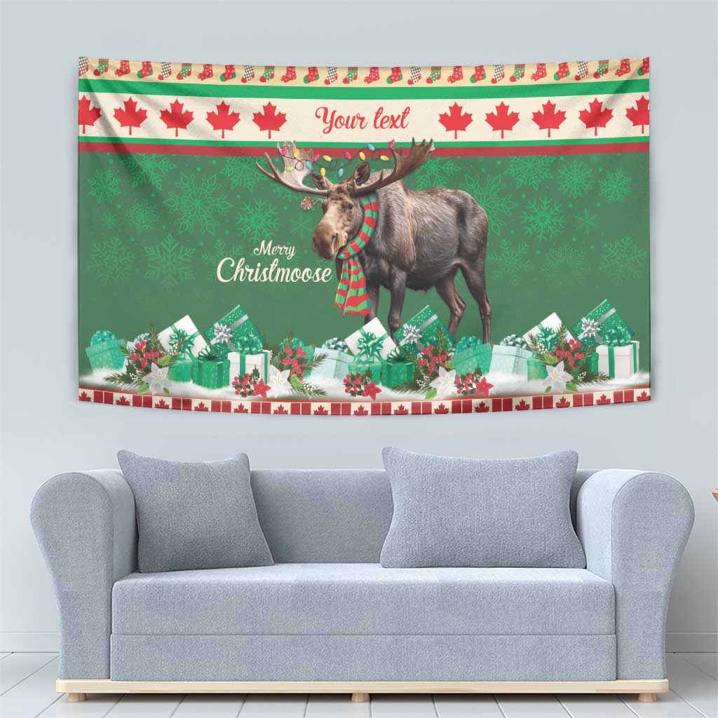 Personalized Merry Christmoose Tapestry Canada Merry Christmas Moose - Wonder Print Shop