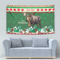 Personalized Merry Christmoose Tapestry Canada Merry Christmas Moose - Wonder Print Shop
