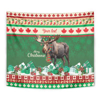 Personalized Merry Christmoose Tapestry Canada Merry Christmas Moose - Wonder Print Shop
