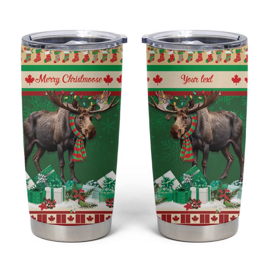 Personalized Merry Christmoose Tumbler Cup Canada Merry Christmas Moose - Wonder Print Shop