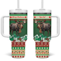 Personalized Merry Christmoose Tumbler With Handle Canada Merry Christmas Moose - Wonder Print Shop