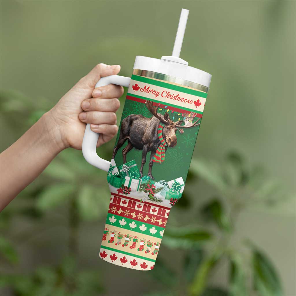 Personalized Merry Christmoose Tumbler With Handle Canada Merry Christmas Moose - Wonder Print Shop