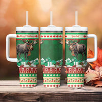 Personalized Merry Christmoose Tumbler With Handle Canada Merry Christmas Moose - Wonder Print Shop