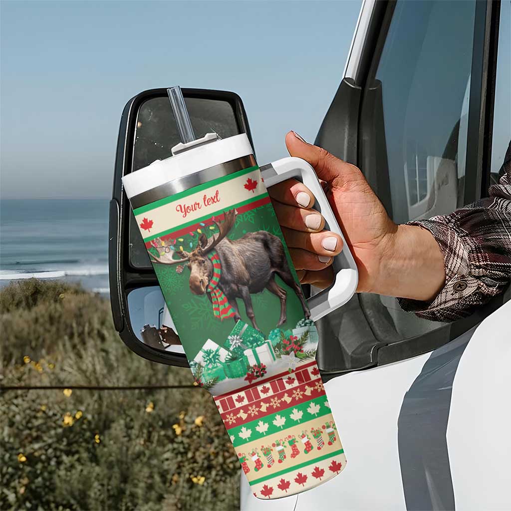 Personalized Merry Christmoose Tumbler With Handle Canada Merry Christmas Moose - Wonder Print Shop