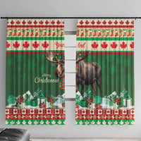Personalized Merry Christmoose Window Curtain Canada Merry Christmas Moose - Wonder Print Shop