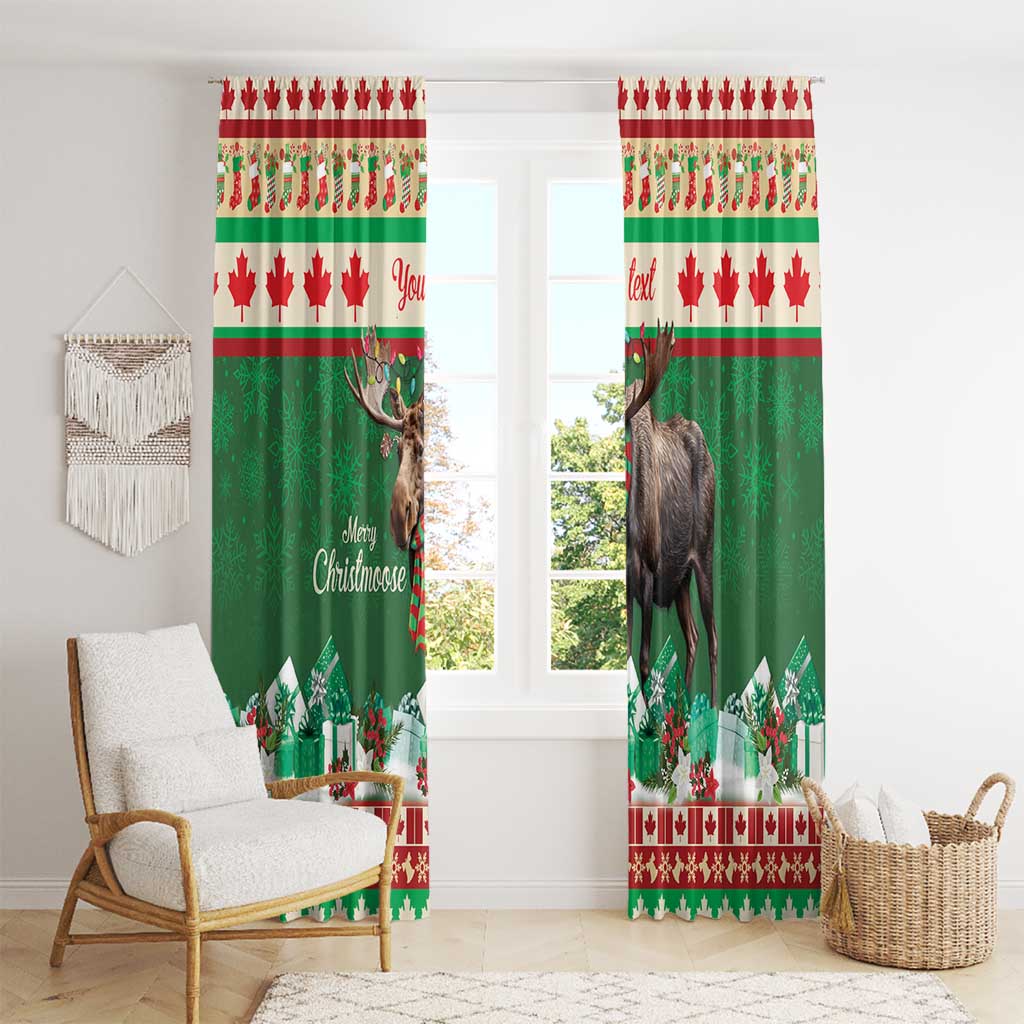 Personalized Merry Christmoose Window Curtain Canada Merry Christmas Moose - Wonder Print Shop