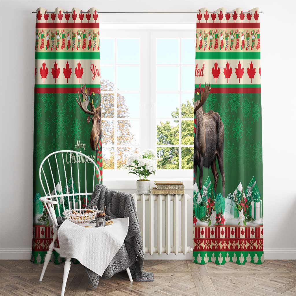 Personalized Merry Christmoose Window Curtain Canada Merry Christmas Moose - Wonder Print Shop