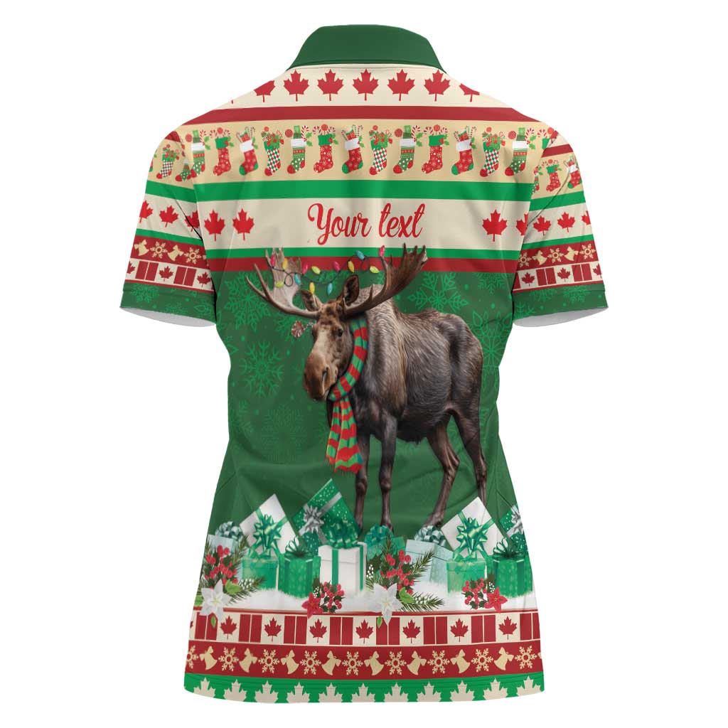 Personalized Merry Christmoose Women Polo Shirt Canada Merry Christmas Moose - Wonder Print Shop