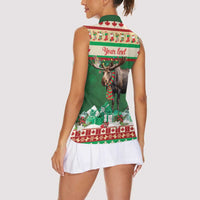 Personalized Merry Christmoose Women Sleeveless Polo Shirt Canada Merry Christmas Moose - Wonder Print Shop