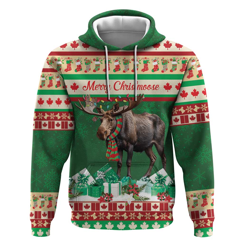 Personalized Merry Christmoose Zip Hoodie Canada Merry Christmas Moose - Wonder Print Shop