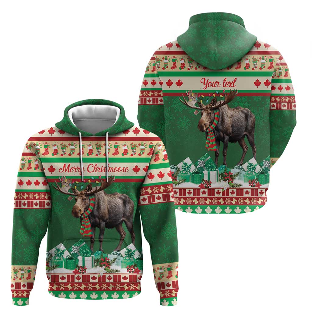 Personalized Merry Christmoose Zip Hoodie Canada Merry Christmas Moose - Wonder Print Shop