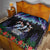 Personalized Not Now Arctic Puffin Quilt Icelandic Christmas with Northern Lights - Wonder Print Shop