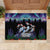 Personalized Not Now Arctic Puffin Rubber Doormat Icelandic Christmas with Northern Lights - Wonder Print Shop