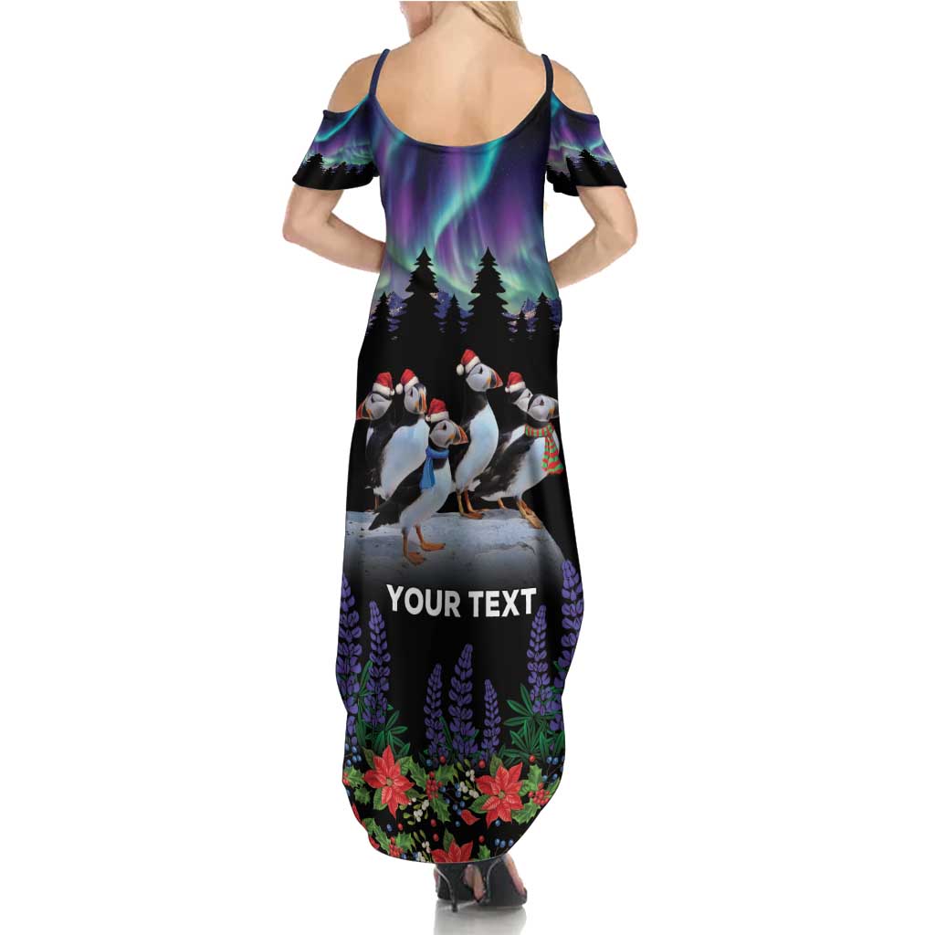 Personalized Not Now Arctic Puffin Summer Maxi Dress Icelandic Christmas with Northern Lights - Wonder Print Shop