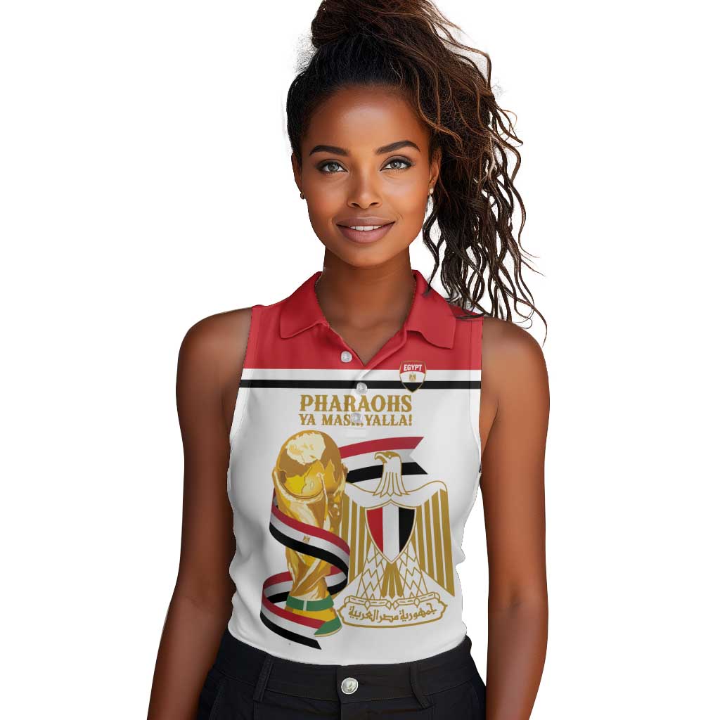 Personalized Egypt WC26 Future Champions Women Sleeveless Polo Shirt Ya Masr Yalla