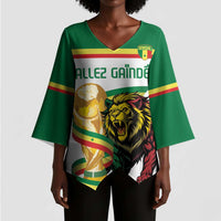 Personalized Senegal WC26 Future Champions Kimono Sleeve Blouse Lions de la Teranga Allez Gainde